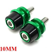 2022 새로운 오토바이 m8m10 스윙 암 스풀 슬라이더 스탠드 나사 가와사키 z650 z800 z900 z1000 z1000sx 닌자 650 zx6r zx10r, 10mm 그린