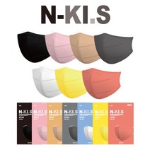 N-KI.S 국산 KF94 대형 황사 방역 새부리형 2D 마스크 10매 20매, 그레이