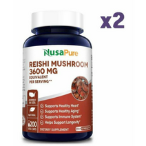NusaPure 영지버섯 추출물 3600mg 200캡슐 x2병 Reishi Mushroom Extract
