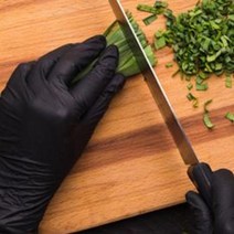 니트릴 장갑 블랙 100매 S M L 먹방 셰프 음식 요리 위생 식품용 니트로 검정, 대(L)