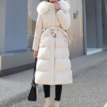 여성용 에콕스 비제스 후드 퍼 롱패딩