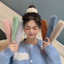 앙고라 퍼 당고 머리 밴드 똥머리 스틱 밴드 올림머리 메이커 만두 헤어 후크