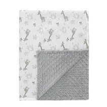 Miracle baby 유아용 순면 블랭킷 100 x 78 cm 아기 소프트 플란넬 담요, 회색 기린