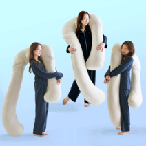 푹신빵빵 U자바디필로우 특대 솜노스 4m 바디필로우1p커버1p, 어반베이지 바디필로우1(본체+커버)+시티그레이 커버1