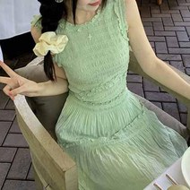 휴가철 셔링 민소매 원피스 여름 동남아 휴양지 해외여행 해변 캐주얼 해외여행 호캉스룩 휴가 비치웨어