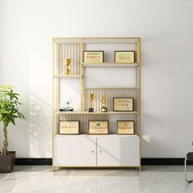 트로피 메달 진열장 캐비닛 선반 철제 트레이 장식장, 골드프레임화이트보드길이120폭30높이190cm