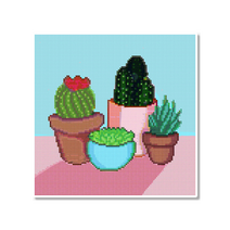 모모픽스 보석십자수 30x30cm 캔버스형 AB비즈, DC30 선인장 화분