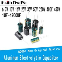 슈퍼캐패시터 알루미늄 전해 콘덴서 6.3v 10v 16v 25v 35v 50v 400v 250v 450v 1uf 2.2uf 4.7uf 10uf 1000uf 22uf 33uf, 12값 x 10개 키트
