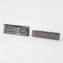 퀼팅맘 가방장식 핸드메이드 금속라벨 (10종), 흑진주 [고급도금] L 사이즈 (45mm×15mm)