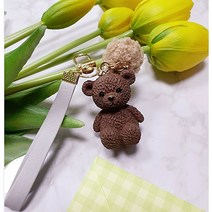 국내제작 곰인형 키링 곰돌이키링 베어 귀여운 곰돌이 구슬키링 진주 커플키링 자동차 키홀더 가방 장식 열쇠고리 여자친구 선물 가방악세사리 아이가방 생일 친구 선물, C.-02.핑크구슬