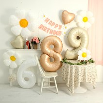 그라보 숫자 풍선 대형 생일 100일 1000일 첫돌, 0, 라떼