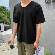 조군샵 실켄드 쿨에버 U넥 반팔티_T7131