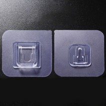 벽옷걸 벽행거 벽후크 방 문 옷 벽 걸이 부착 도어 훅 행거 후크 마스크, 투명암수1세트