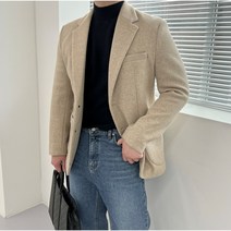남성 울 블레이져 겨울 캐주얼 두꺼운 자켓 마이 3Color