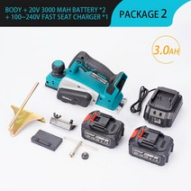 전기 대패 자동 전동 무선 전기 대패 15000rpm 전동 라우터 트리머 렌치 포함 목재 절단기 마끼다 배터리, 03 2Battery 3.0A_03 UK