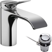 독일 hansgrohe 한스그로헤 주방수전 주방 수도꼭지 Vivenis 욕실 싱크 탭 높, 배출구높이80mm배수구포함매트화이트