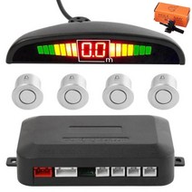 주차센서 후방감지기 차량검지기 12V 주차 센서 키트 버저 4 22mm LED 스크린 리버스 레이더 사운드 경고, 05 Silver