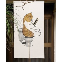 커튼 블라인드 다이소커튼 재미 있고 귀여운 고양이 식당 장식 파티션 드레이프 주방 입구 걸이형 하프 세트, 70x120cm, 12 CTS00751