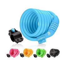 ETRONIC 전자 자전거 잠금 M6 케이블 6피트 길이 코일 리셋 테이블 콤보 장착 브래킷이 있는, Blue