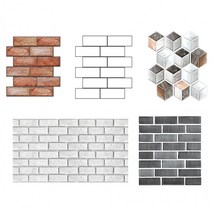 3D입체 접착식 파벽돌 폼벽지 스티커 셀프시공, 02 타일 화이트