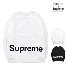 [Supreme] 남여공용 루즈핏 맨투맨_슈프림 빅로고 크루넥