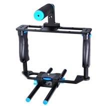 dslr 짐벌 캐논 6dmark2 오막포 c2 dslr 카메라 마운트 with top handle 그립 사진 스튜디오 키트 토끼 케이지 안정제 카메라 케이지 sony a7, 검은색