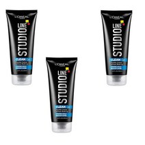 로레얄 파리 스튜디오 스트롱 홀드 클린 젤 200ml 3팩, 6.8 Fl Oz (Pack of 3)_Mega