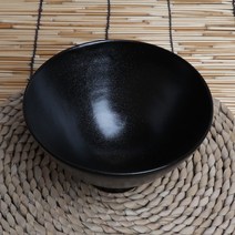 고급 천목 검은 다완 겸 국수 그릇 -무광