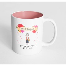핸드팩토리 꽃리본할머니 존재만으로 감사한 할머니 항상 건강하세요 머그컵, 내부 파스텔 핑크, 1개