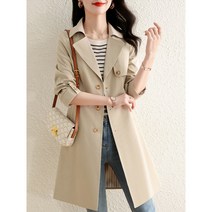 여성 가을 트렌치코트 아울렛 카운터가 철수한 클리어런스 컷오프 싱글 테일 상품 윈드