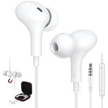 일본직발송 2. IMANGOO 【영화 4년 신모델】 이어폰 유선 마이크 첨부 이어폰 PC PC용 카날형 텔레워크 노, One Size, 화이트