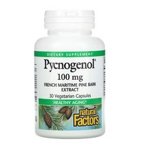 피크노제놀 100mg 30정 호팍리서치 호팍사 프랑스해안송껍질 추출물 Pycnogenol 내추럴 팩터스 Natural Factors 리틀약사 고약사 약들약, 100mg 1병 30정