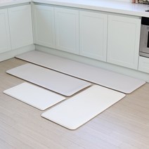 엘로니 주방매트 싱크대 부엌 욕실 주방 발매트 양면 쿠션 매트, 아이보리멜란지&화이트멜란지