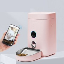 카메라가 달린 자동 반려동물 먹이 공급기 지능형 고양이 디펜서 분수 및 관개, 03 Smart version-pink