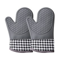 1 pc 가열 방지 장갑 주방 장갑 미끄럼 방지 전자 레인지 빵집을위한 고온 요리 고온 장갑, Gray