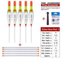 낚시찌 붕어 민물 바다 5PCS 낚시 수레 + 5 부표 튜브 1 가방 후크 홀더 큰 꼬리 Bobber 얕은 물 나노 수직 도구 태클, SB-NM-CW3 5pieces