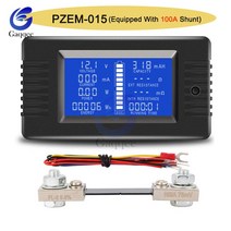 저항계 절연 접지 디지털 자동차 배터리 용량 테스터 0-200V DC 전압 전류 전력 측정기 저항 잔류 전기 미터 0-300A 션트, PZEM015 100A Shunt