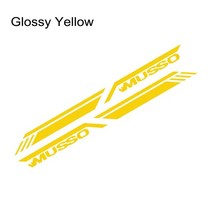 쌍용 무소 스포츠 트럭용 픽업 트렁크 사이드 스티커 그래픽 줄무늬 스타일 데칼 비닐 커버 자동 튜닝, 06 Glossy Yellow