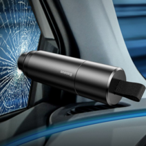 차량용 비상용 망치 차량용 비상용 유리창 파괴 탈출 안전벨트 절단기 커터 망치 유리망치, 실버, 1개