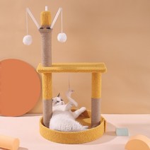 냥반 고양이 호텔 구름다리 먼치킨 캣타워 캣폴 화이트 파티션 캣스텝 캣워크 등반 프레임, 점장 추천 삼층 옐로우 모델 옐로우 모델