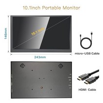포터블 모니터 휴대용 미니 보조 호환 10.1 7 인치 터치 스크린 모니터 1024x600 IPS LCD 용량 성 HDMI 소, 04 10inch Monitor