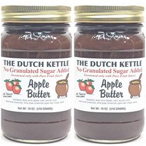 The Dutch Kettle Amish Homemade Style SUGAR FREE Apple Butter 2 - 18 Oz Reusable Jars The Dutch Kett, 1