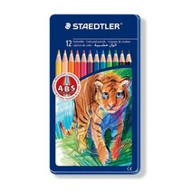 스테들러 색연필 수성펜 145 노리스 유성볼펜 중성펜 틴케이스 멀티펜 12색 9W9181AD, 1개, 1개
