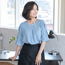 T56783 튤립랩소매 볼륨 블라우스중년여성의류