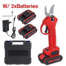 무선 전기 전정 가위 분재 나무 가지 치기 9000mAh 배터리 커터 48V 정원 조경 도구, 01 2 batteries_04 AU