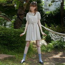 디어피어 RUFFLE COLLAR DRESS PINK BEIGE
