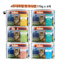 K9 내추럴 캣 고양이 주식캔, 170g x 6개 치킨