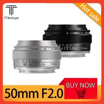 카메라 렌즈 TTArtisan-풀 프레임 50mm F2.0 미러리스 카메라 렌즈 Z Fuji X Olypus Snoy A7 과 호환 가능, 02 캐논 RF_01 Black