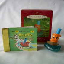 2000 Hallmark Ornament Scuffy The Tugboat With Little Little Golden Book, 1