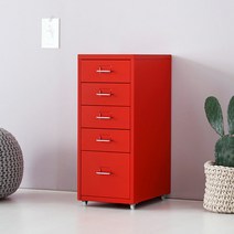 마켓B 바퀴달린 이동식 틈새 3단 4단 5단 6단 수납장 서랍장, 4.1단 레드